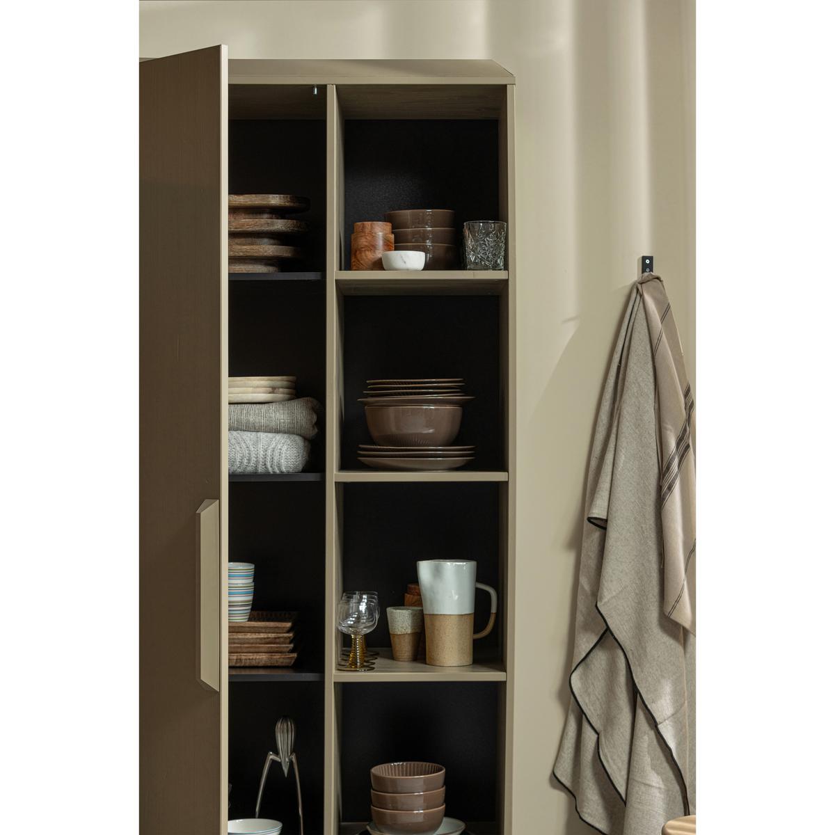 Garderobenschrank Lowen Schlammfarben B: 100 cm - Schlammfarben, Design, Holz/Holzwerkstoff (100/221/44cm) - Livetastic