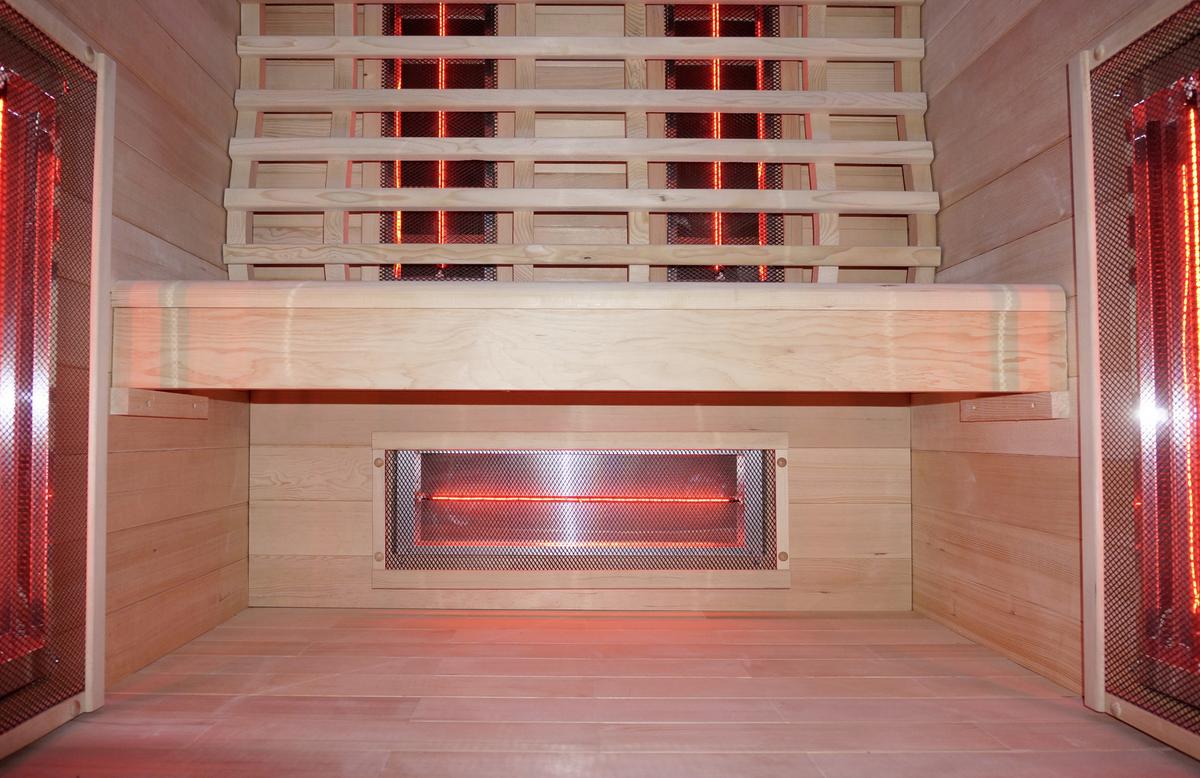 Infrarotkabine Ruby 2 in Braun ca. 120x195x100cm - Naturfarben, Basics, Holz (120/195/100cm) - Sanotechnik