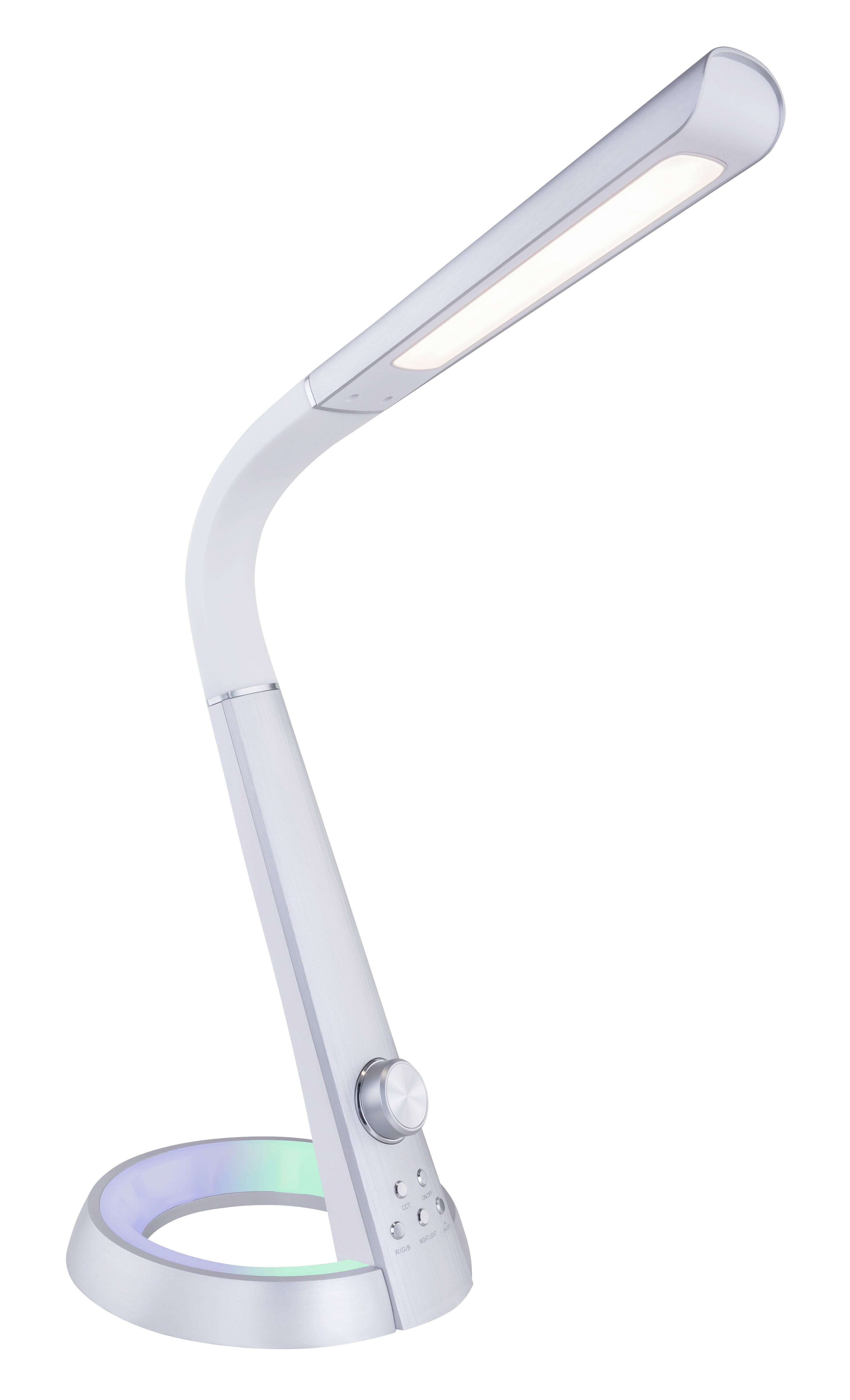 Namizna Led-svetilka Mitti, S Sijalko - srebrne barve/siva, Design, umetna masa (34,3/18,3/64cm) - Globo