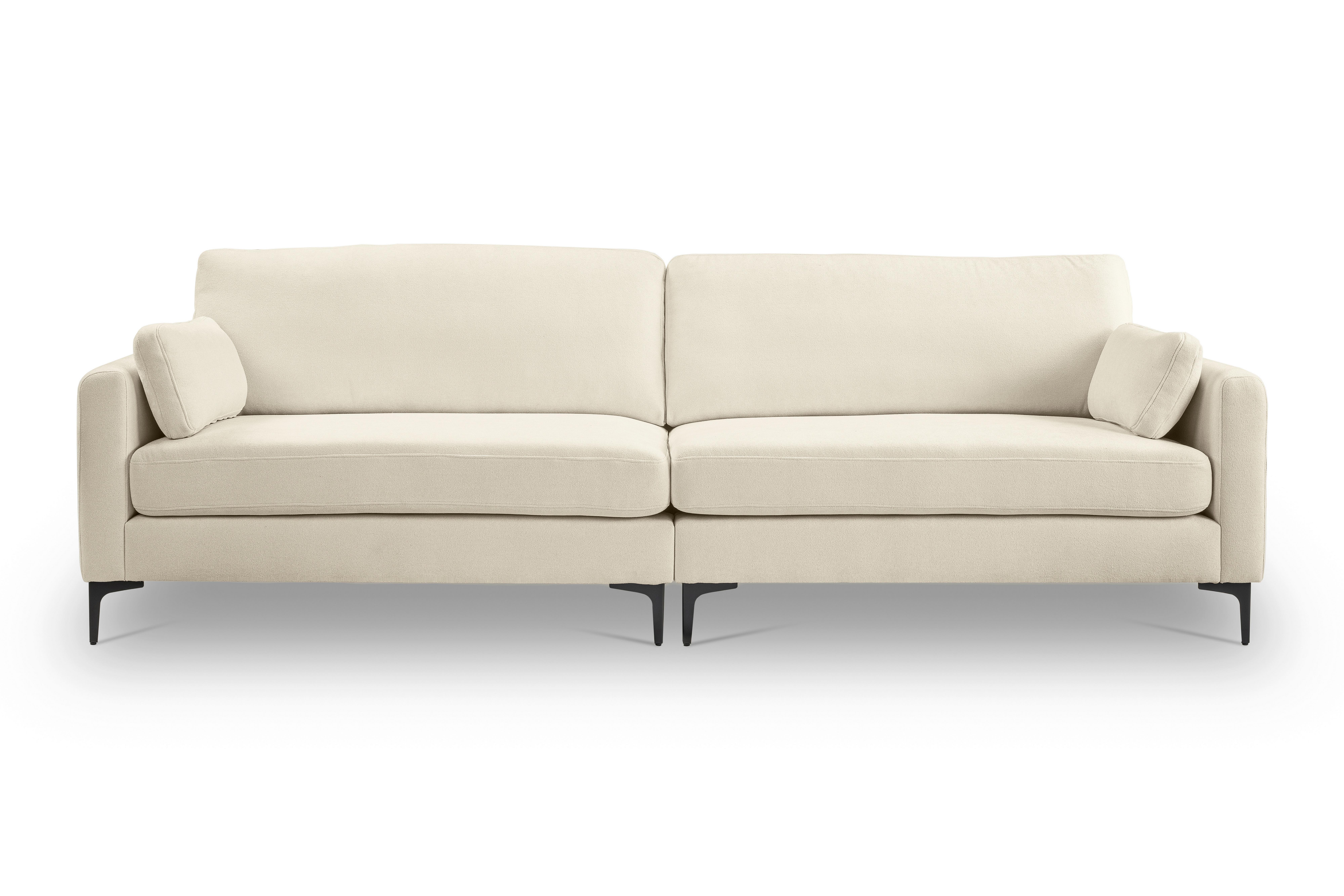 Viersitzer-Sofa Venti Creme - Creme/Schwarz, Basics, Holz/Textil (286/92/97cm) - MID.YOU