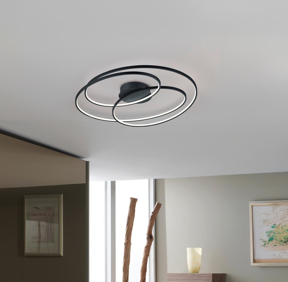 LAMPA SUFITOWA LED 673918032 GALE - czarny, Design, metal (80/14cm) - Trio Leuchten