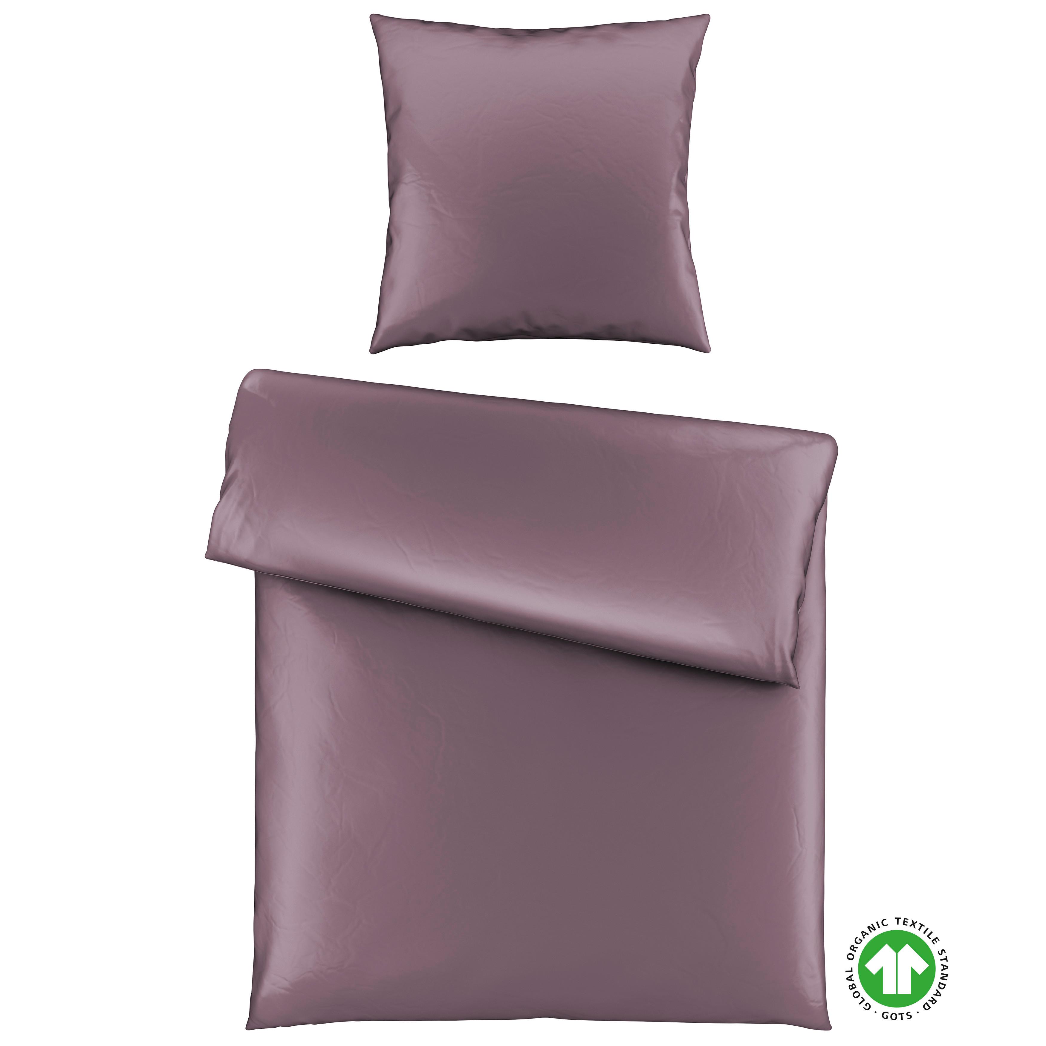 Bettwäsche Bio-Sophia Uni Lila ca. 135x200cm - Lila, Natur, Textil (135/200cm) - ecoTree