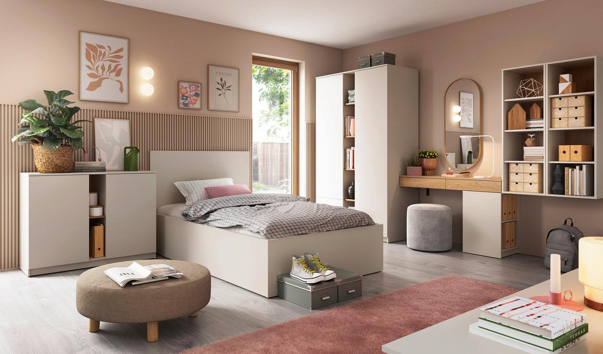 Polica Fano - kašmir/boje hrasta, Moderno, drvni materijal/plastika (40/64,1/40cm) - Modern Living