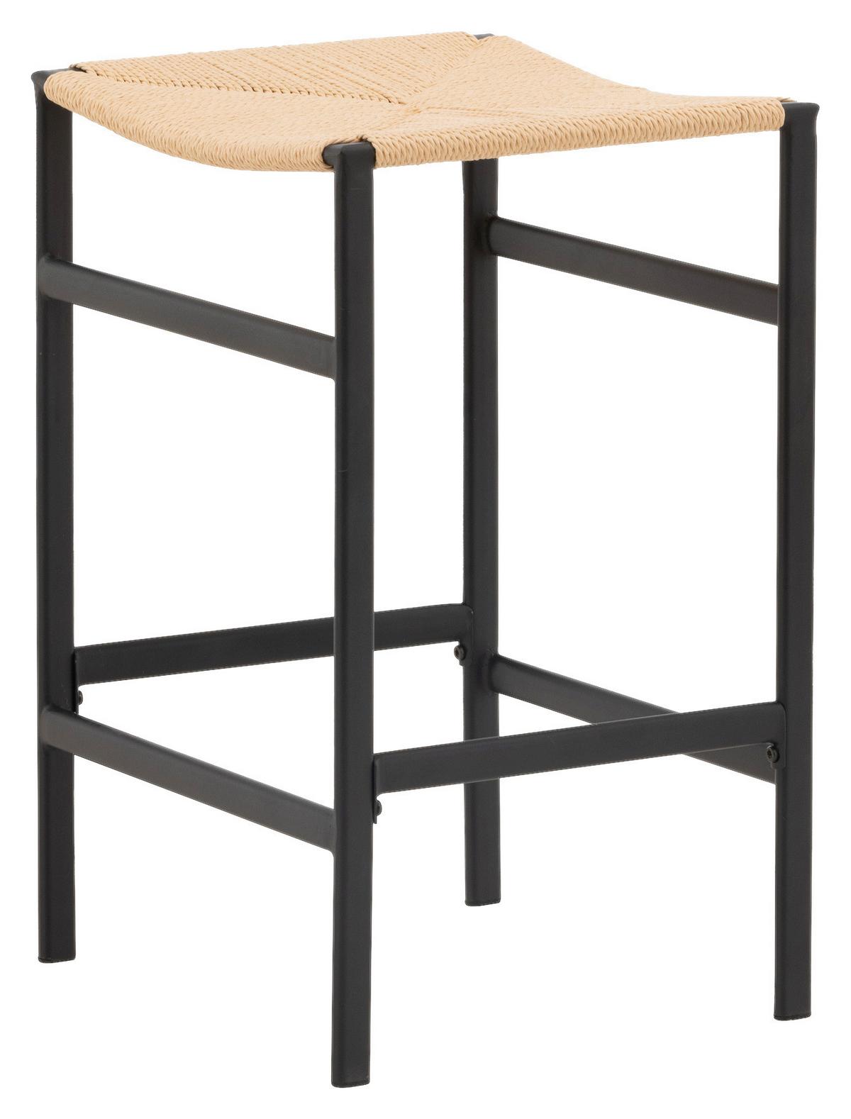 BARHOCKER-SET POLLY - Beige/Schwarz, Design, Holz/Metall (45/66/40cm) - Livetastic