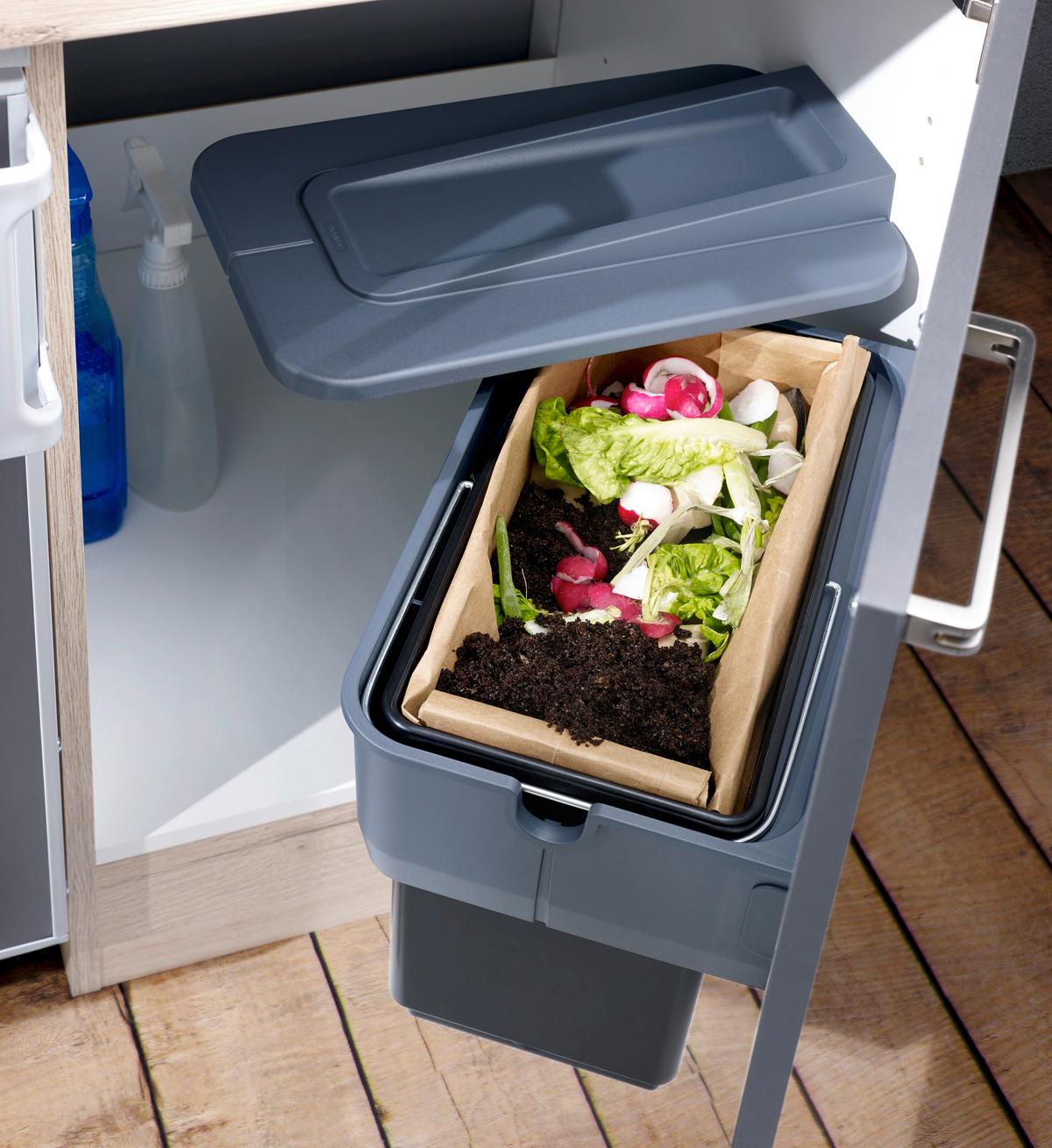 Küchenblock inkl. 2 E-Geräte Milano Anthrazit/Eiche - Eichefarben/Anthrazit, MODERN, Holzwerkstoff (150cm) - FlexWell