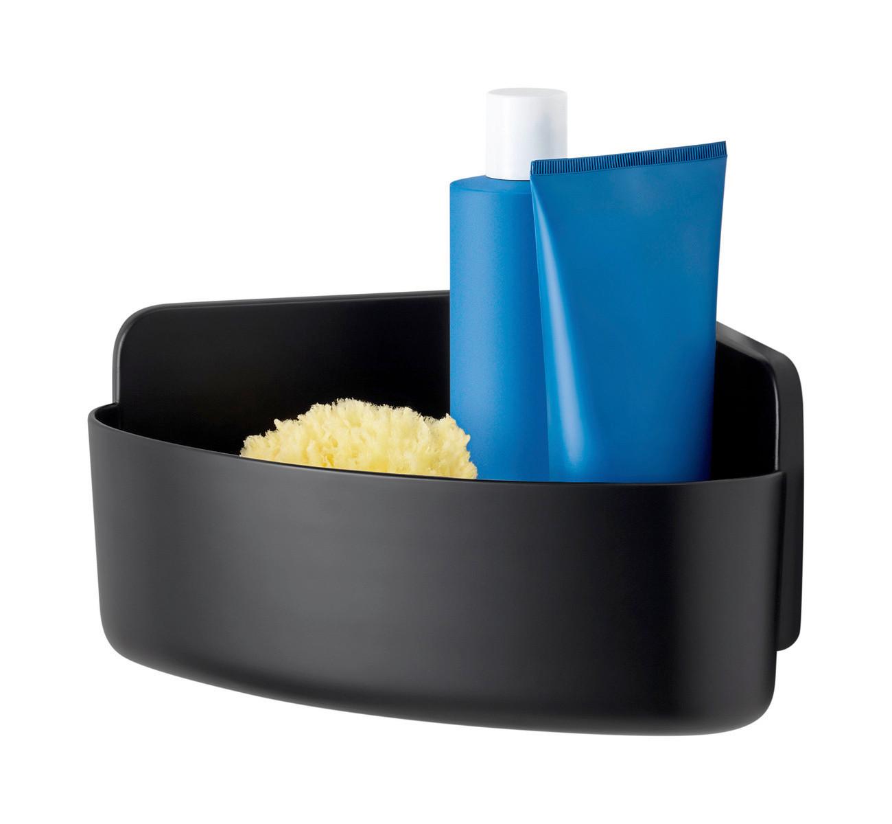 KOSZYK PRYSZNICOWY LAVAA - czarny, Basics, tworzywo sztuczne (20/12/20cm) - Tesa