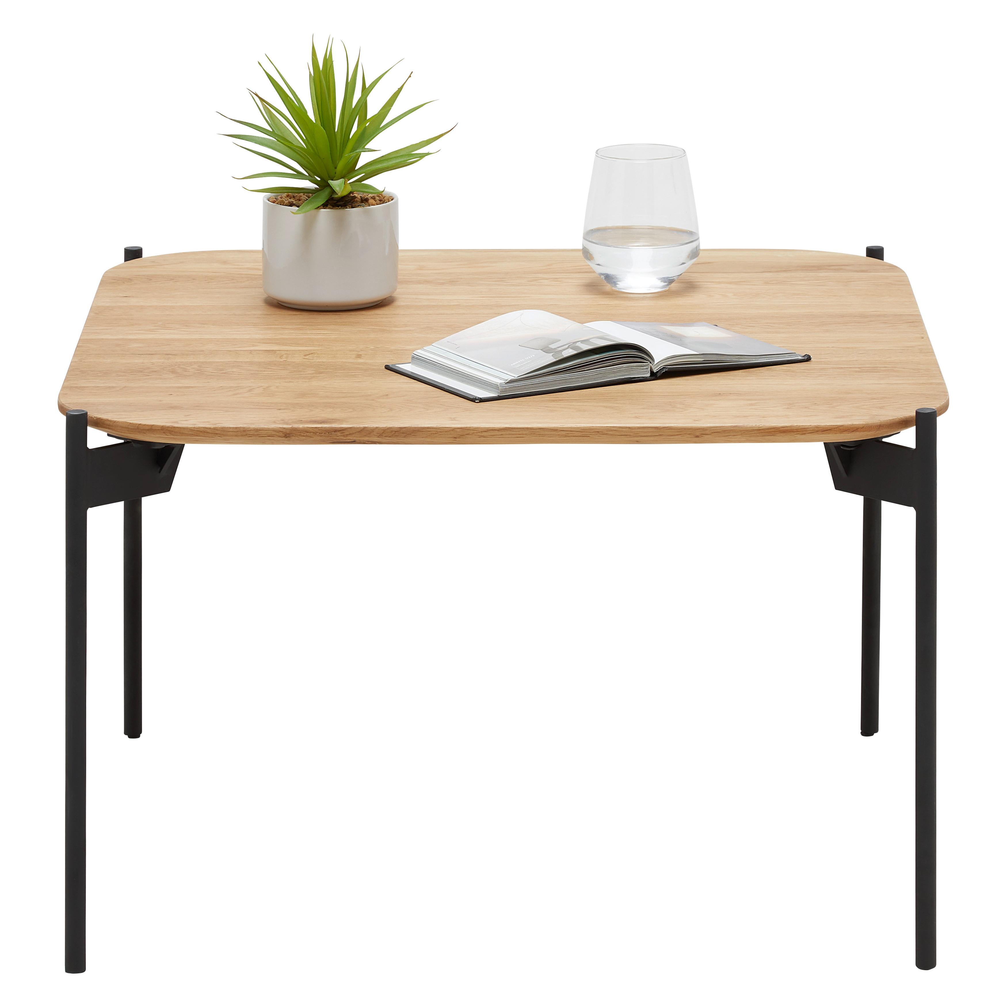 Couchtisch Alto Schwarz/Eichefarben - Eichefarben/Schwarz, MODERN, Holz/Metall (60/60/38cm) - Zandiara