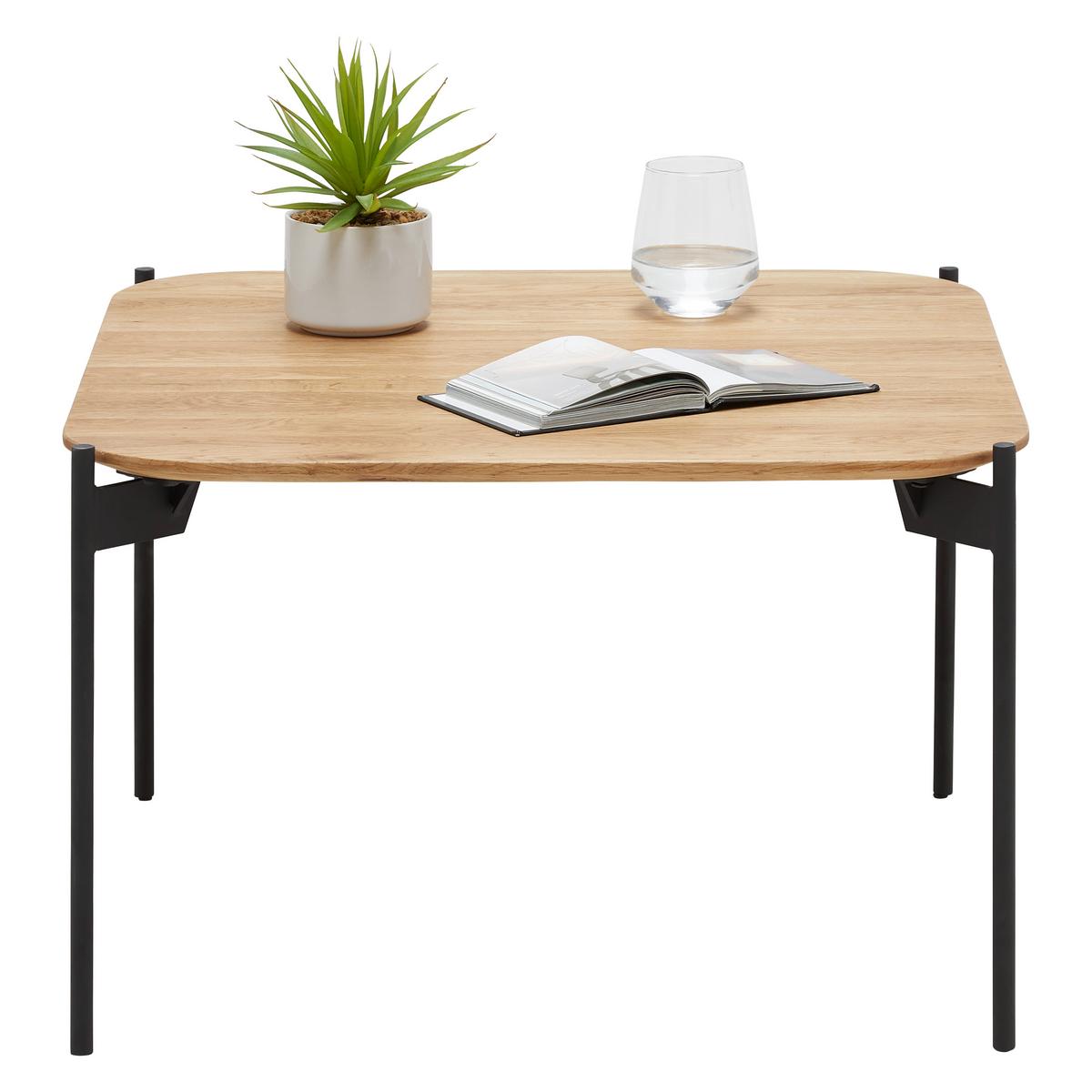Couchtisch Alto Schwarz/Eichefarben - Eichefarben/Schwarz, MODERN, Holz/Metall (60/60/38cm) - Zandiara