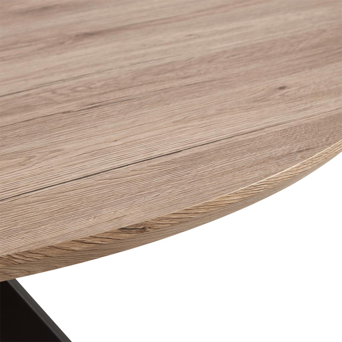 Jedilna Miza Leeds, Ø 120cm - črna/naravne barve, Trendi, kovina/leseni material (120/76/120cm) - Livetastic