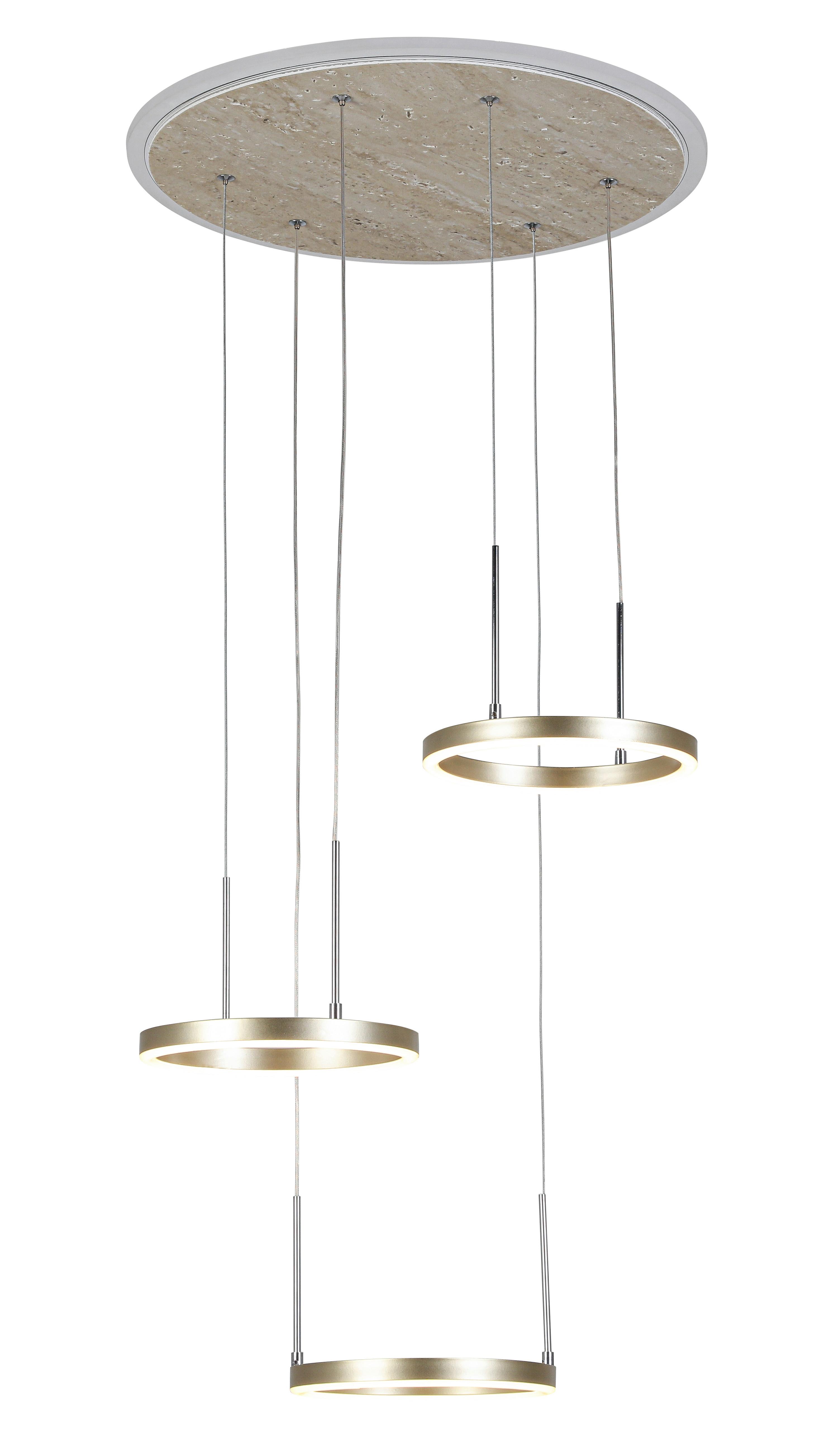 LED-HÄNGLAMPA STONI - champagne, Modern, metall/plast (42/42/150cm) - Mömax