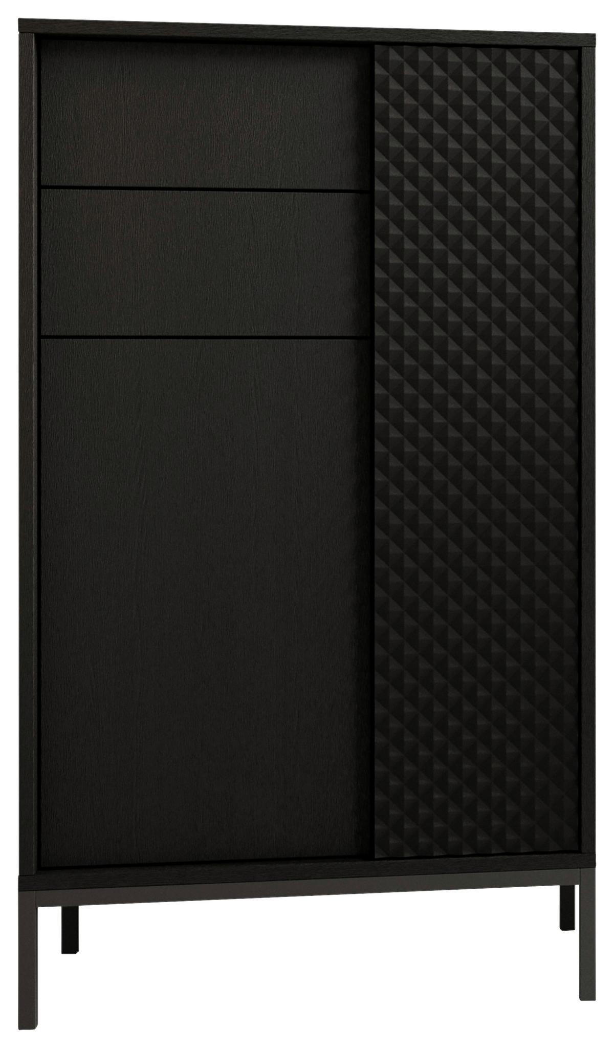 SZAFKA ŚREDNIA BERLIN - czarny, Modern, materiał drewnopochodny/metal (60/106/32cm) - MID.YOU