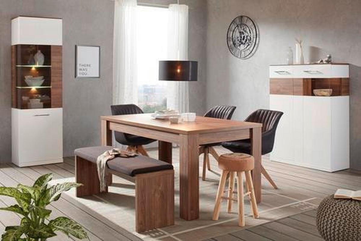 Sitzbank in Akaziefarben inkl. Kissen - Akaziefarben, Modern, Holzwerkstoff (126/46/35cm) - Premium Living