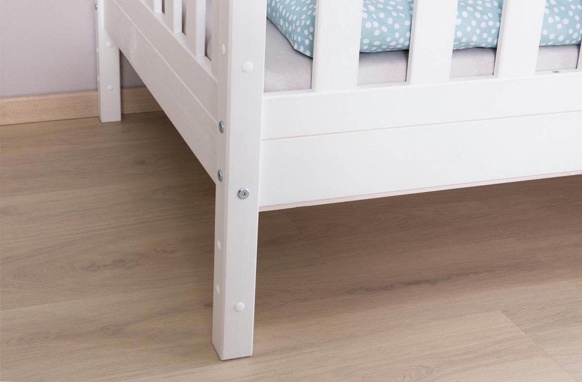 Hausbett Lou ca. 140x200 cm Holz Weiß - Weiß, MODERN, Holz (140/200cm) - MID.YOU