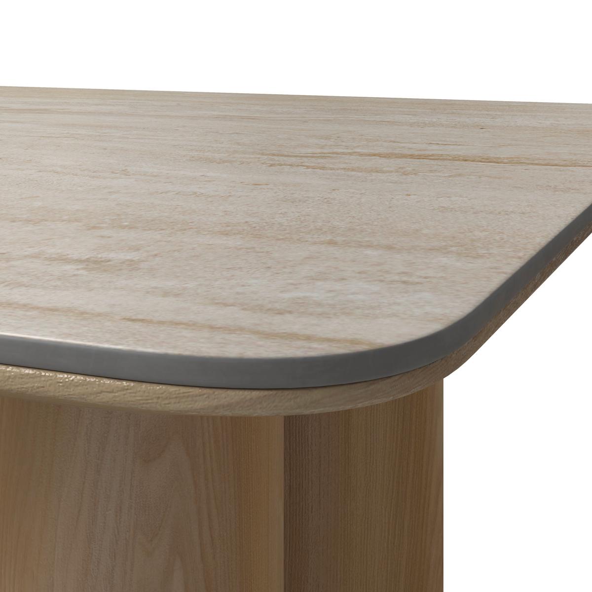 Esstisch Kiano Holz/Keramik Creme ca. 220x105 cm - Creme/Naturfarben, MODERN, Holz/Keramik (220/76/105cm) - Bessagi Home
