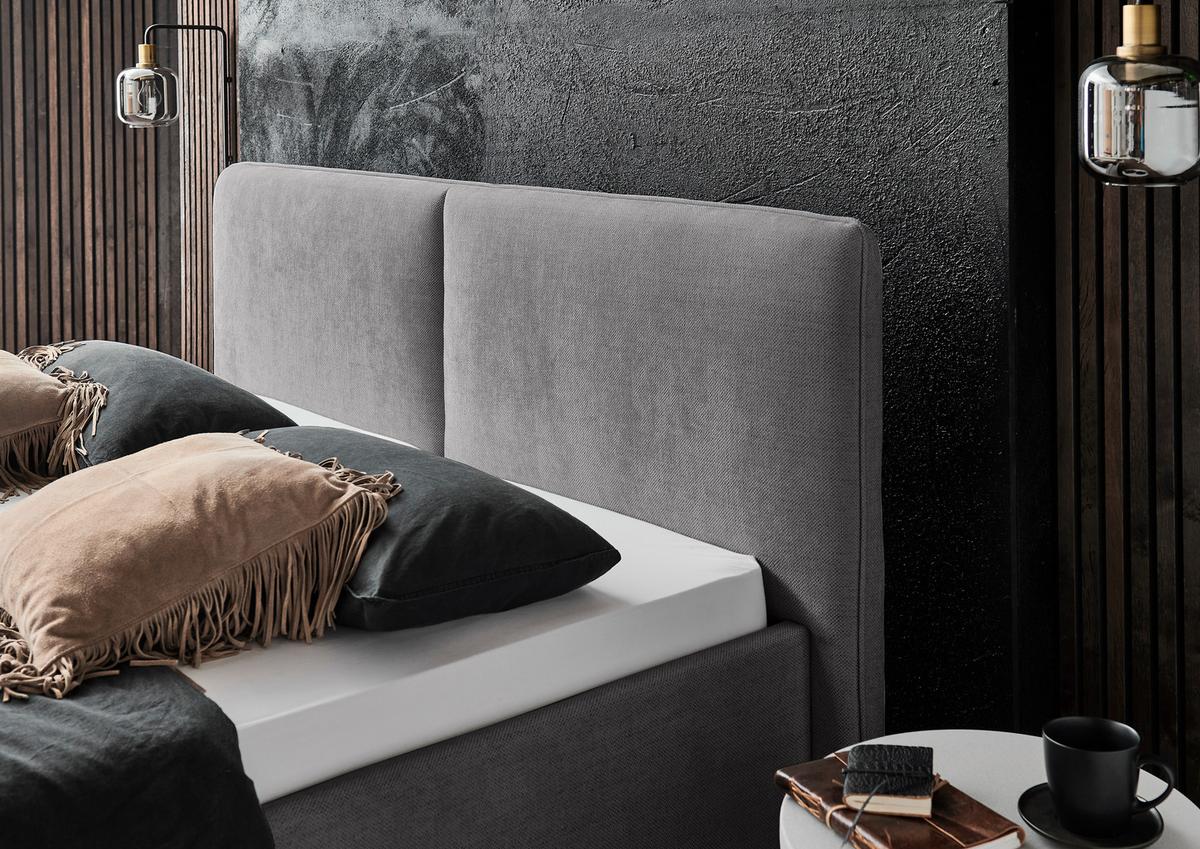 Polsterbett Palma Anthrazit ca. 180x200cm - Anthrazit, Konventionell, Holz/Textil (180/200cm) - Premium Living