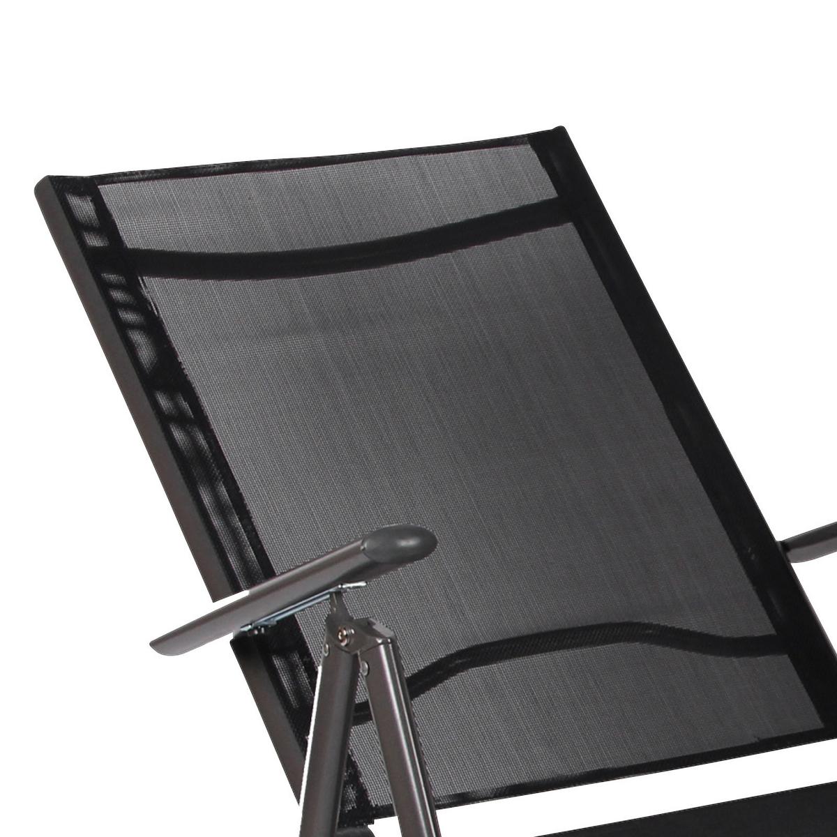 Set Zložljivih Vrtnih Stolov Rona, Antracit, 2 Kos - antracit, Basics, kovina/tekstil (56/105/65cm) - Gardenson