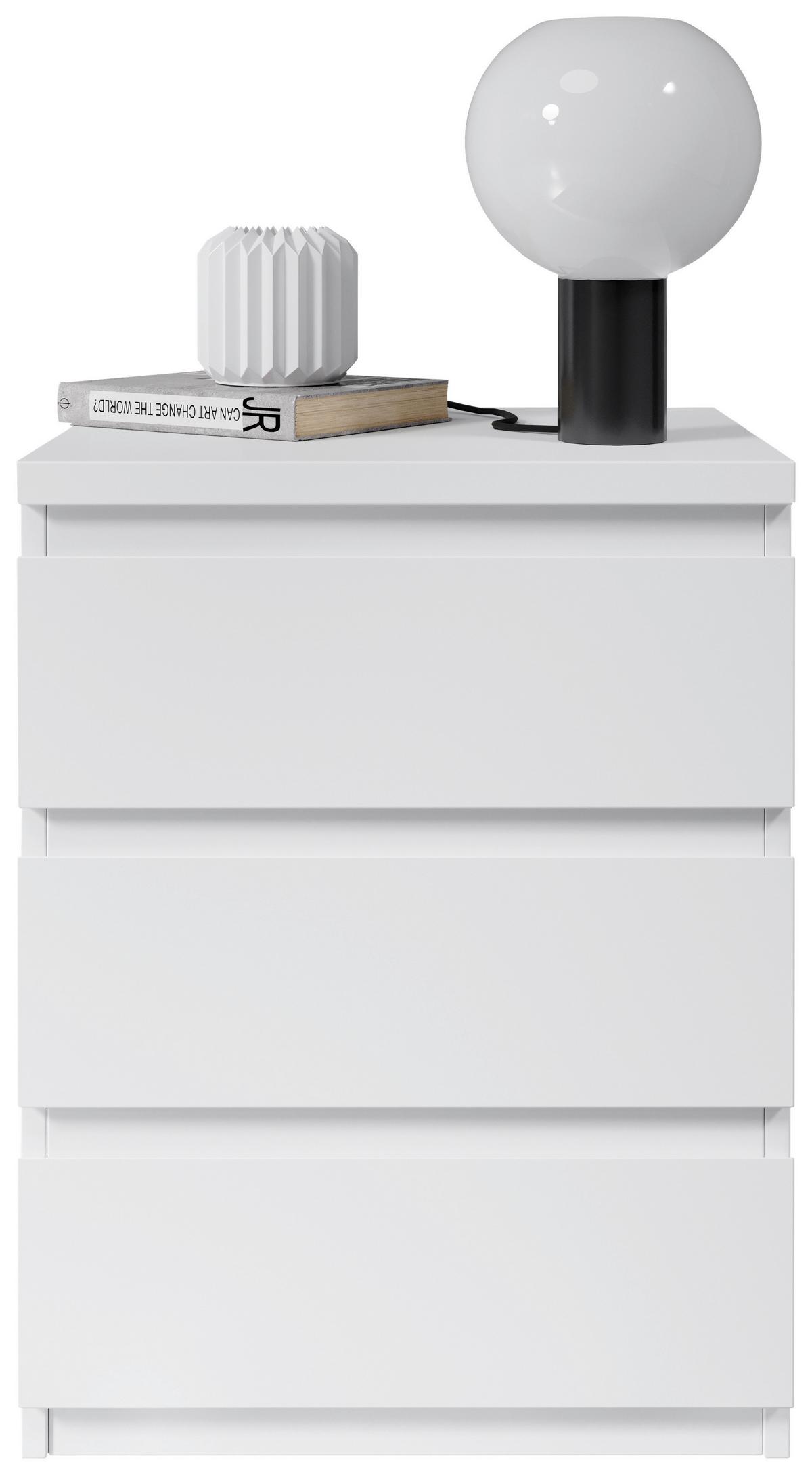 SZAFKA NOCNA OLLI B: 45 CM WEISS - biały, Basics (45/61,4/38cm) - MID.YOU