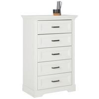 Kommode in Weiß - Schwarz/Weiß, ROMANTIK / LANDHAUS, Holzwerkstoff/Kunststoff (67/108/41cm) - Zandiara