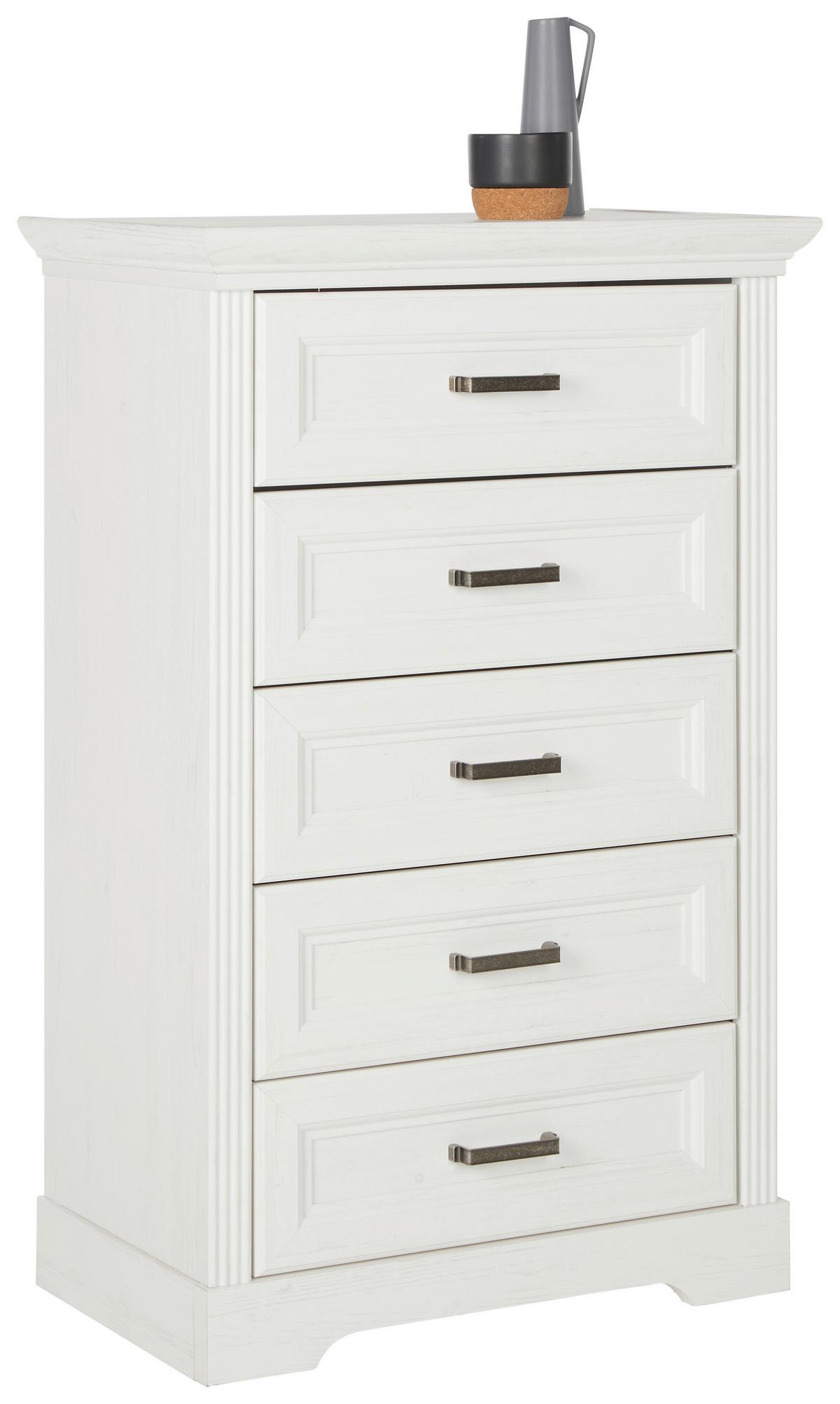 Kommode in Weiß - Schwarz/Weiß, ROMANTIK / LANDHAUS, Holzwerkstoff/Kunststoff (67/108/41cm) - Zandiara