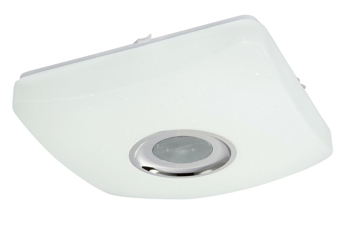 LED-DECKENLEUCHTE AYLEEN L: 36,5 CM WEISS - Chromfarben/Weiss, Basics, Kunststoff/Metall (36,5/36,5/9cm) - Globo
