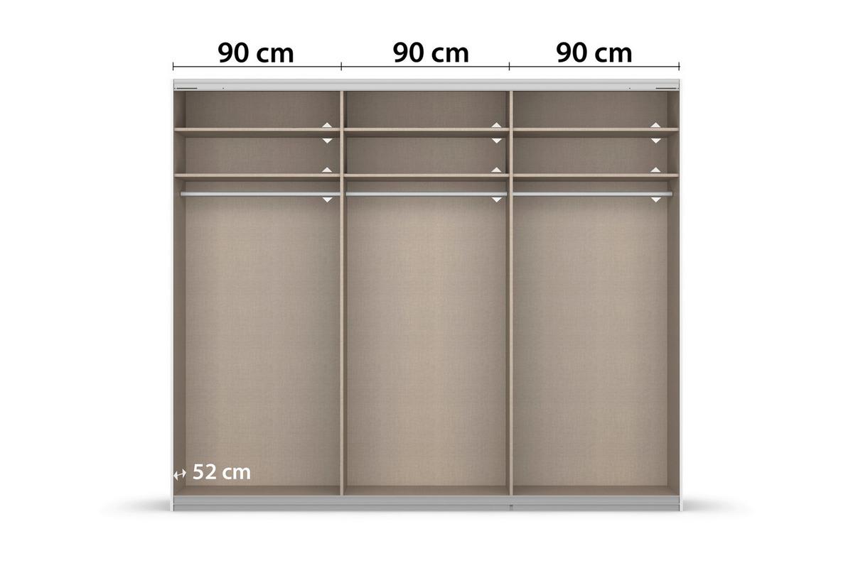DULAP FELDKIRCH - gri închis/gri lucios intens, Modern, sticlă/material pe bază de lemn (271/229/62cm)