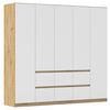 DULAP  USI ROTATIVE MAINZ - alb/stejar Artisan, Basics, material pe bază de lemn (226/210/54cm) - Modern Living