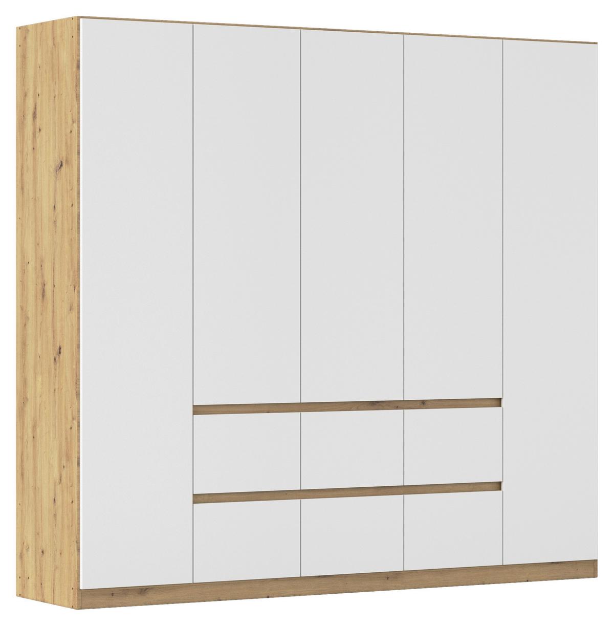 DULAP  USI ROTATIVE MAINZ - alb/stejar Artisan, Basics, material pe bază de lemn (226/210/54cm) - Modern Living