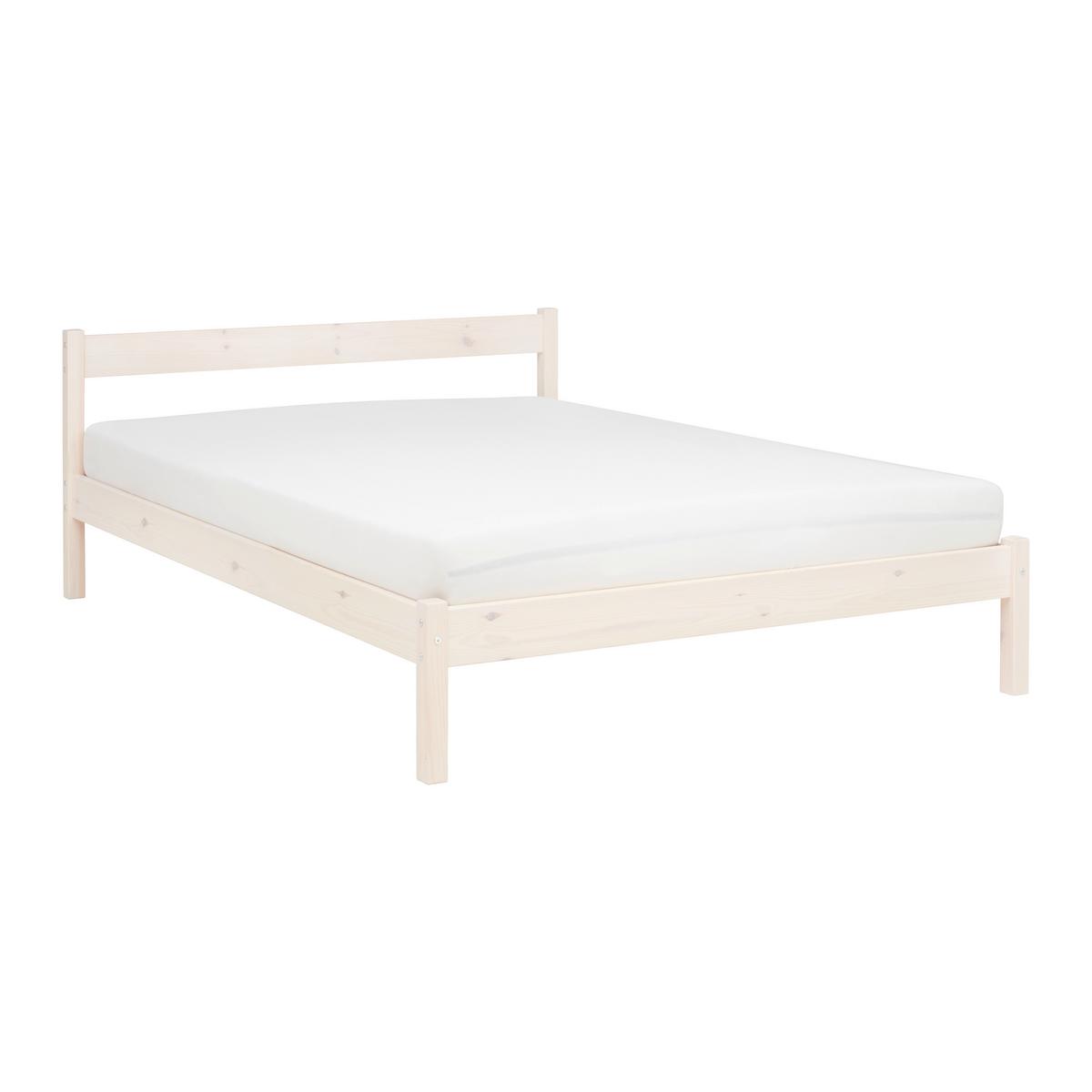 Bett Base 140 Weiß ca. 140x200cm - Weiß, KONVENTIONELL, Holz (147/70/209cm) - Based