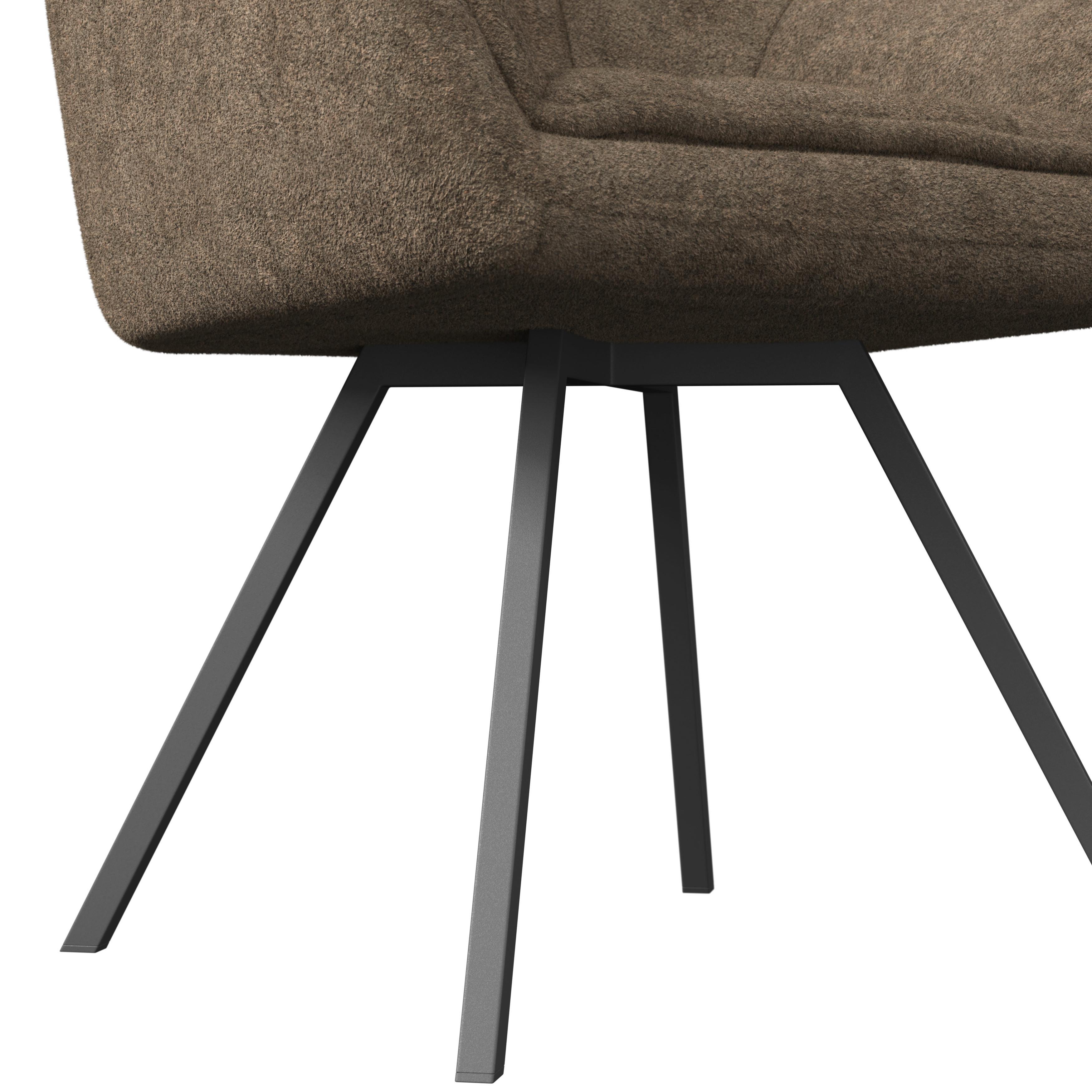 STOL MED ARMSTÖD BILLY - brun/svart, Modern, metall/trä (64/87/64cm) - Bessagi Home