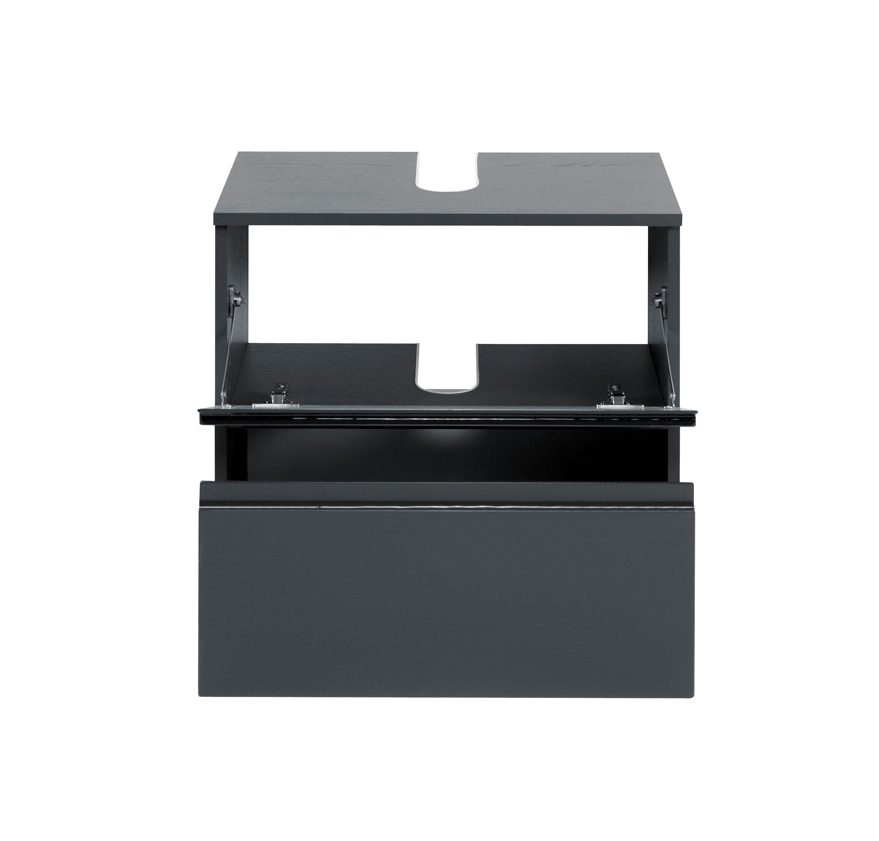 Waschbeckenunterschrank Cardiff ca. 60x53 cm Grau - Graphitfarben, Design, Holzwerkstoff (60/53/35cm) - Held