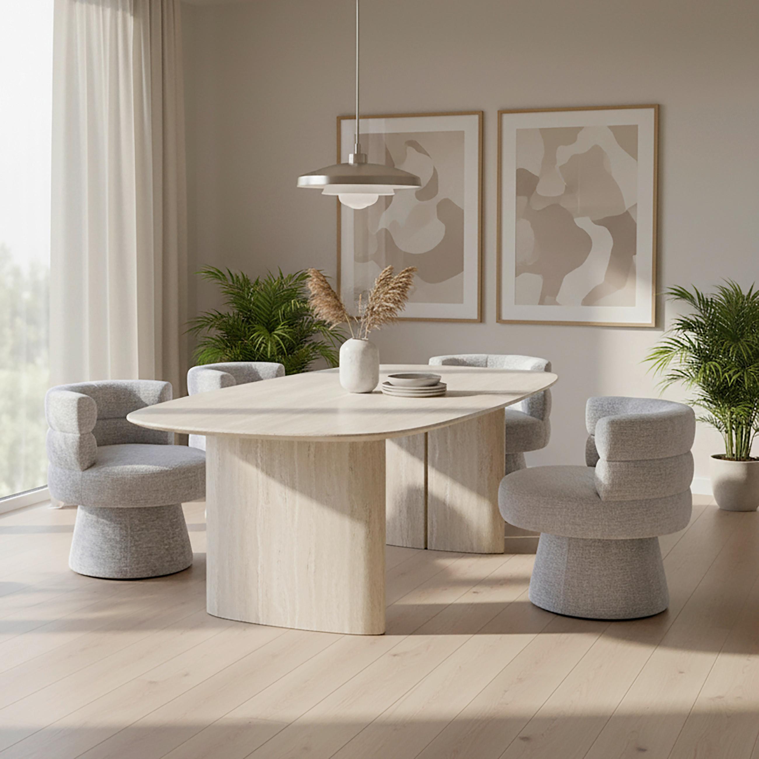 Stuhl Julina Grau Chenille Gepolstert - Grau, MODERN, Holz/Textil (71/74/72cm) - Bessagi Home