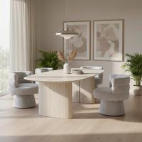 Stuhl Julina Grau Chenille Gepolstert - Grau, MODERN, Holz/Textil (71/74/72cm) - Bessagi Home