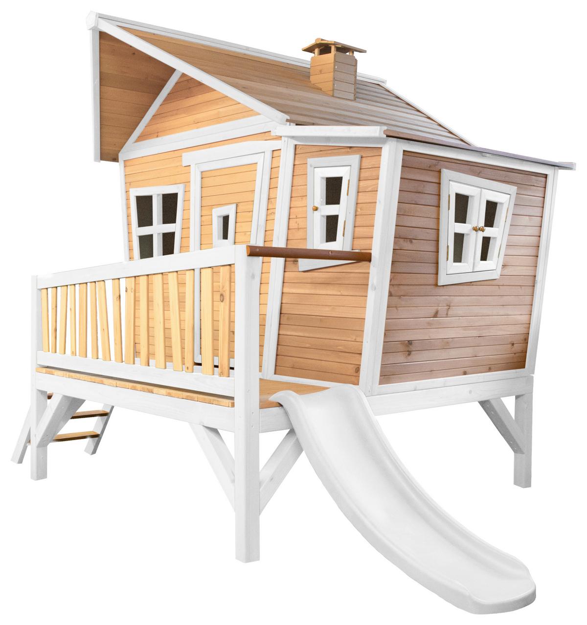 Speilhaus "Emma", Braun, Weiß - Weiß/Braun, KONVENTIONELL, Holz/Kunststoff (123/12,8/152cm) - Ambia Garden