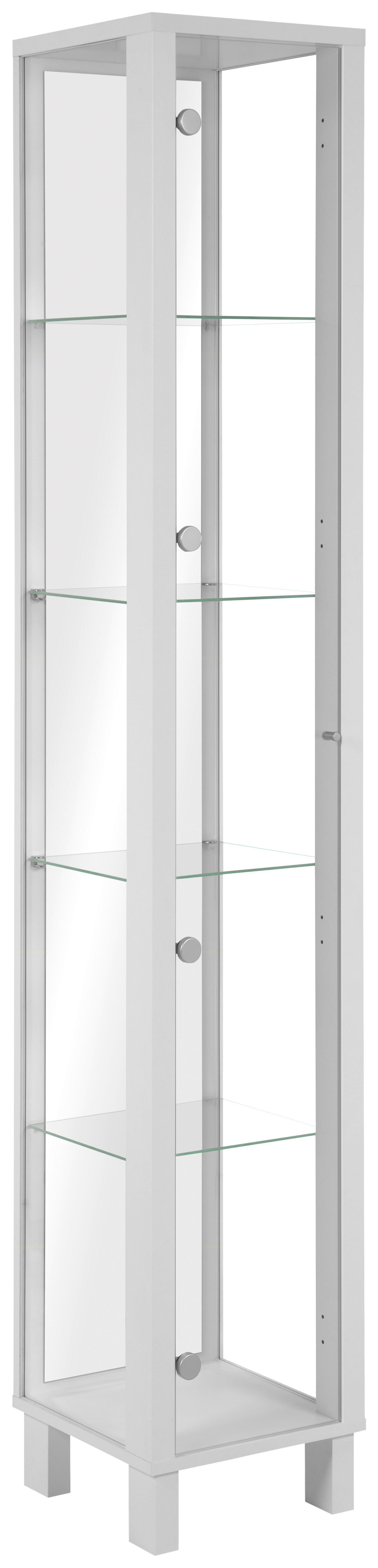 Vitrina Albi - bela/crna, Moderno, staklo/pločasti materijal (33/189/33cm) - Modern Living