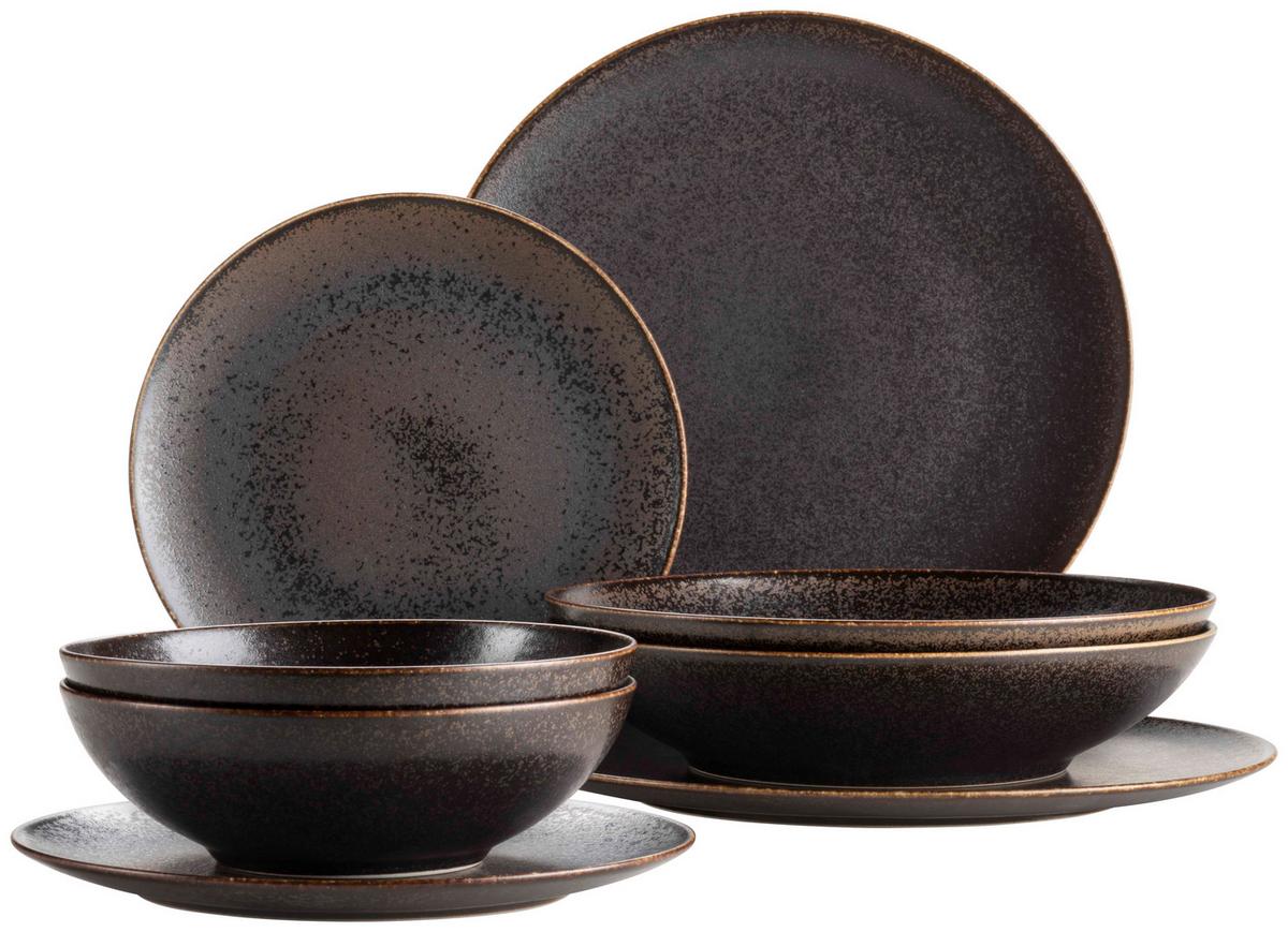 KOMBISERVICE POWERFUL - Schwarz/Braun, Trend, Keramik - Mäser