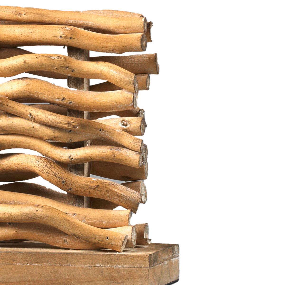 Tischleuchte Marica Hellbraun max. 22 Watt - Hellbraun, Natur, Holz/Textil (40/50/15cm)