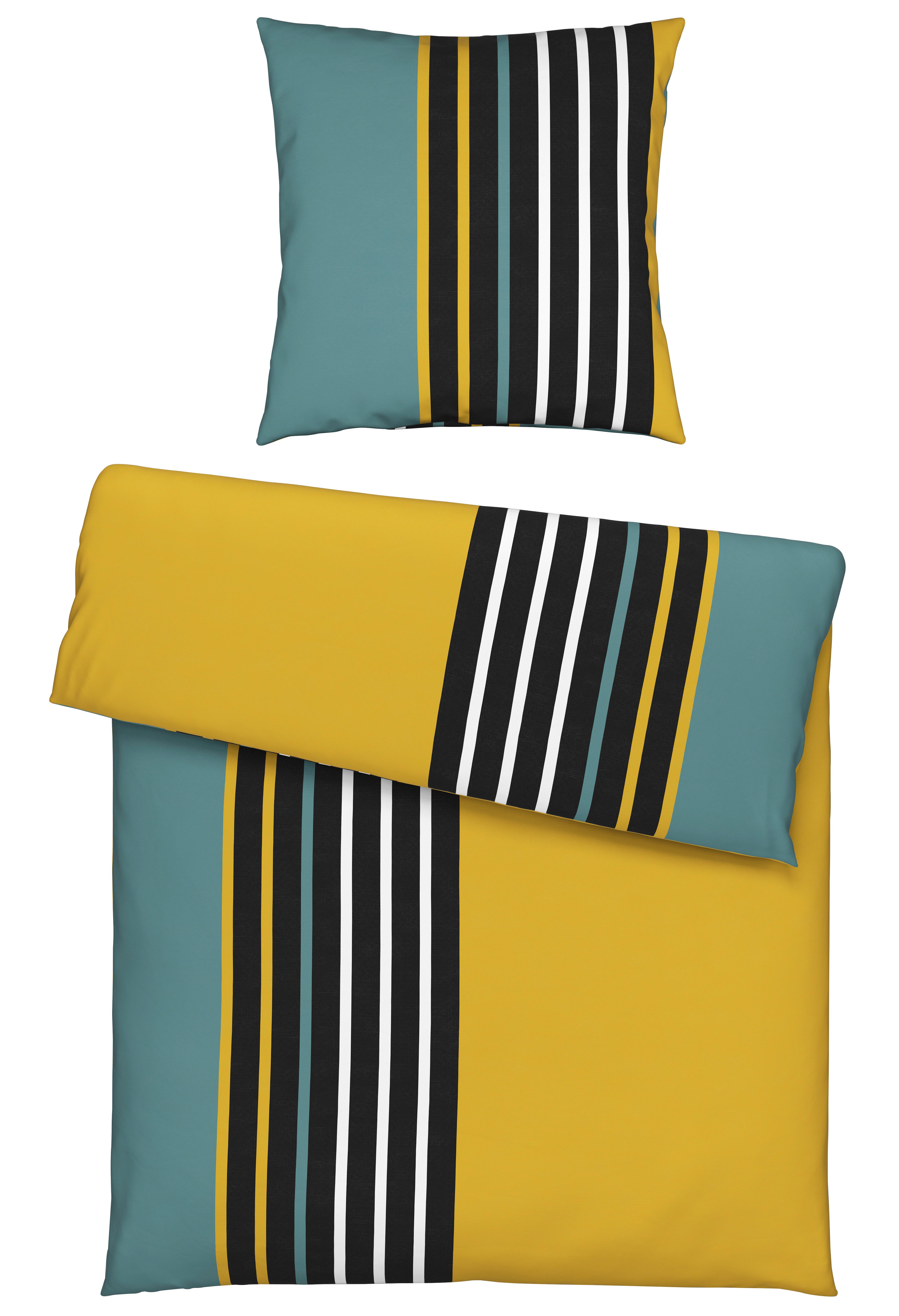 Bettwäsche Anton Gelb/Grün ca. 135x200cm - Gelb/Grün, KONVENTIONELL, Textil (135/200cm) - Modern Living