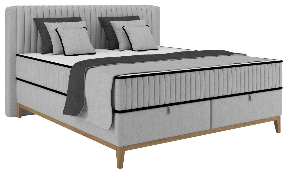Bett Elena Silberfarben ca. 200x200cm - Silberfarben, KONVENTIONELL, Holz/Holzwerkstoff (200/200cm) - Sembella