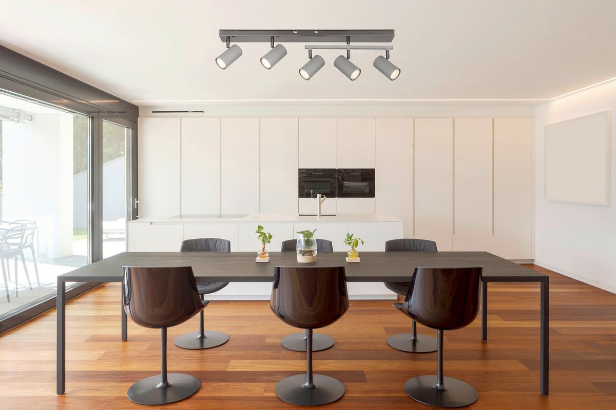 Strahler Robby Grau/Schwarzchrom max. 35 Watt - Schwarzchrom/Grau, Design, Metall (70/35/17cm) - Globo