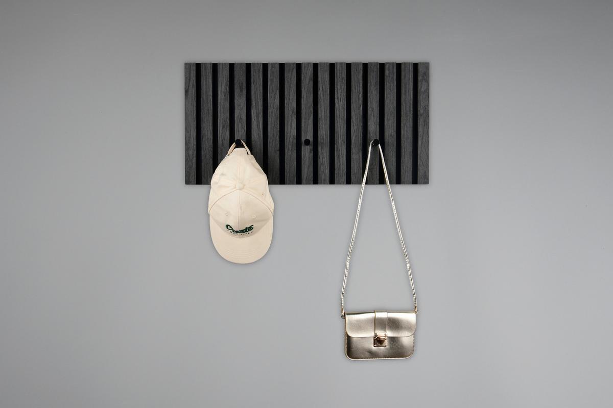 PANEL DO PRZEDPOKOJU GABI - czarny/szary, Modern, materiał drewnopochodny/tkanina (60/30/7cm) - Xora