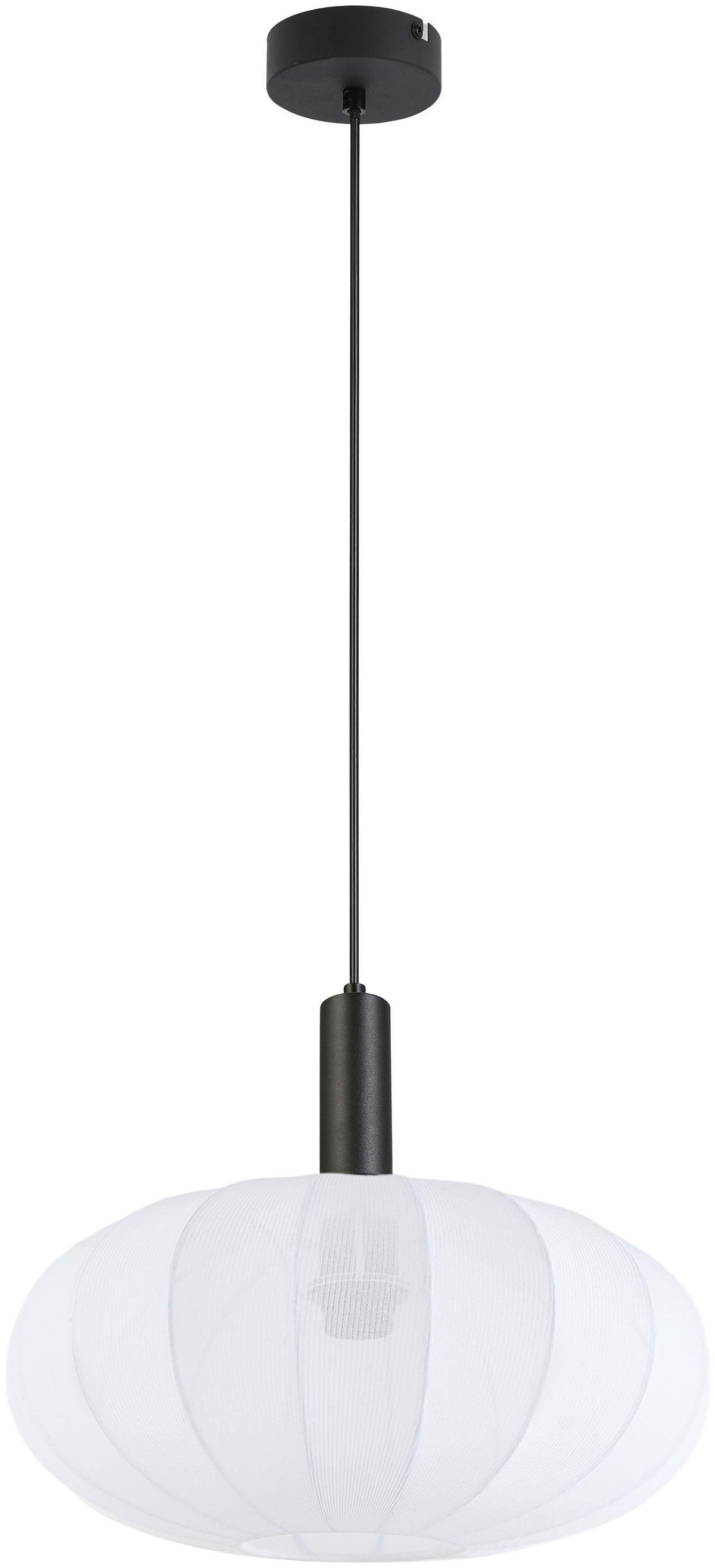 Hängeleuchte Modern Schwarz/Weiss max. 25 Watt - Weiss/Schwarz, Modern, Textil/Metall (40/120cm) - Mömax