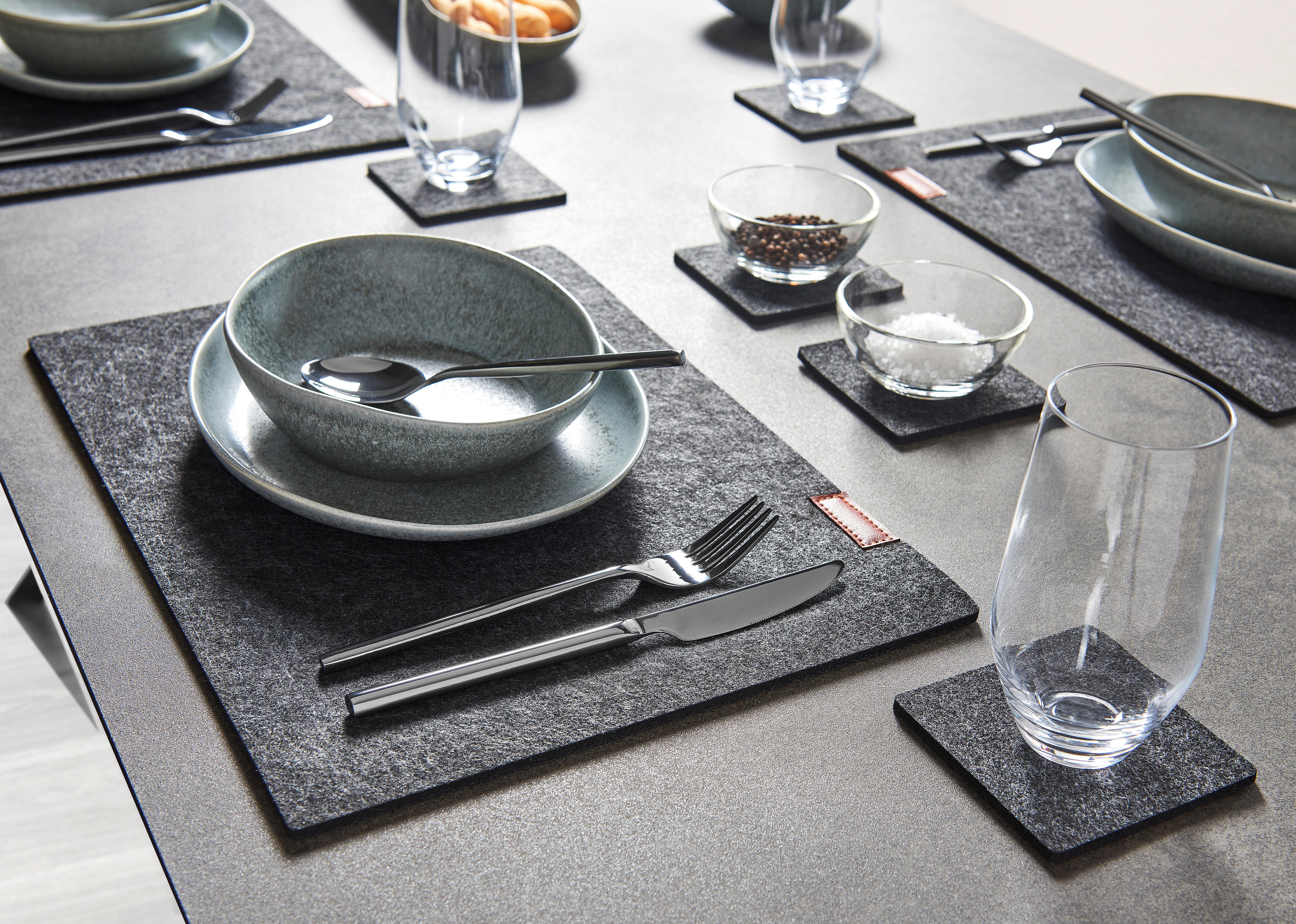 BORDSTABLETT FELT - mörkgrå, Modern, textil - Mömax
