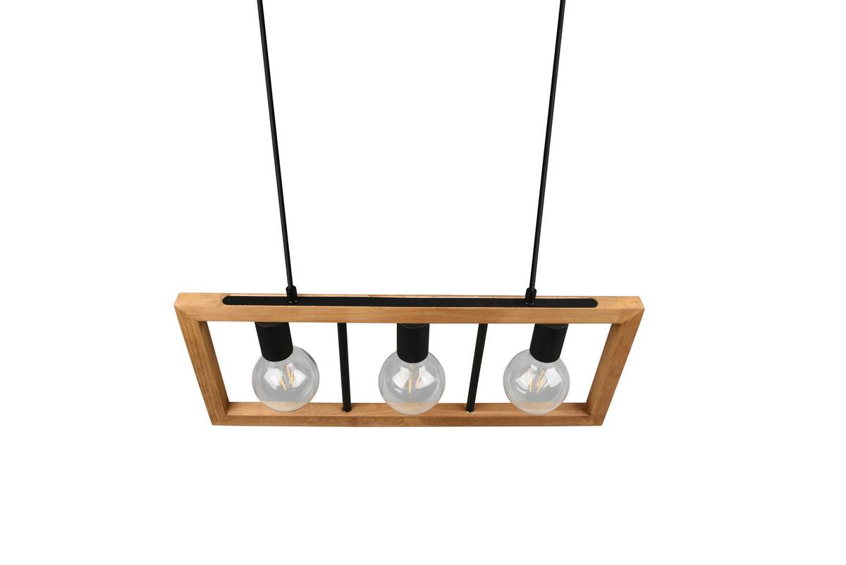 Pendelleuchte Agra Braun/Schwarz max. 10 Watt - Schwarz/Braun, Natur, Holz/Metall (60/150/8,5cm) - Trio Leuchten