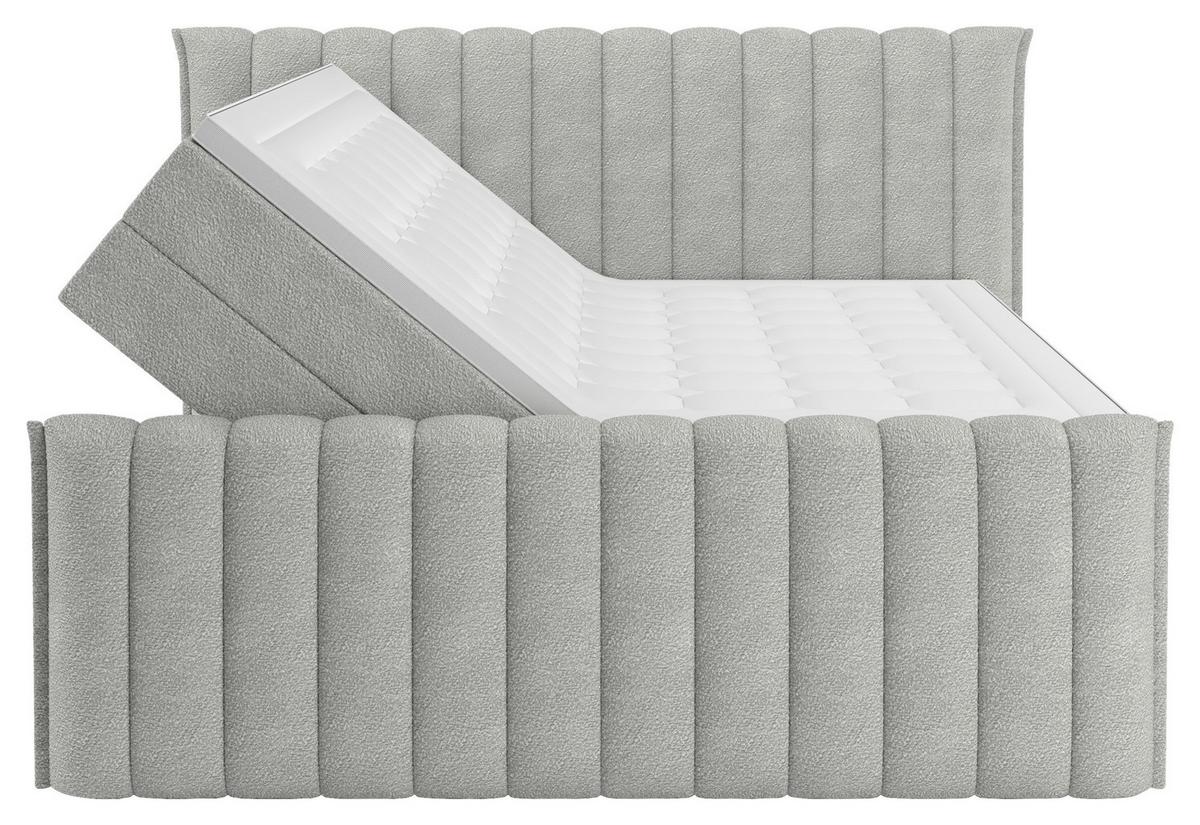 PAT BOXSPRING LINA - gri deschis, Konventionell, plastic/lemn (200/200cm) - Premium Living