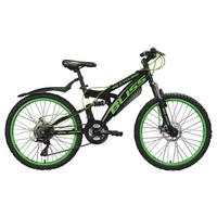 Kinderfahrrad MTB Fully 24" Bliss RH 38cm - Schwarz/Grün, Basics, Metall (180/70/80cm) - KS Cycling