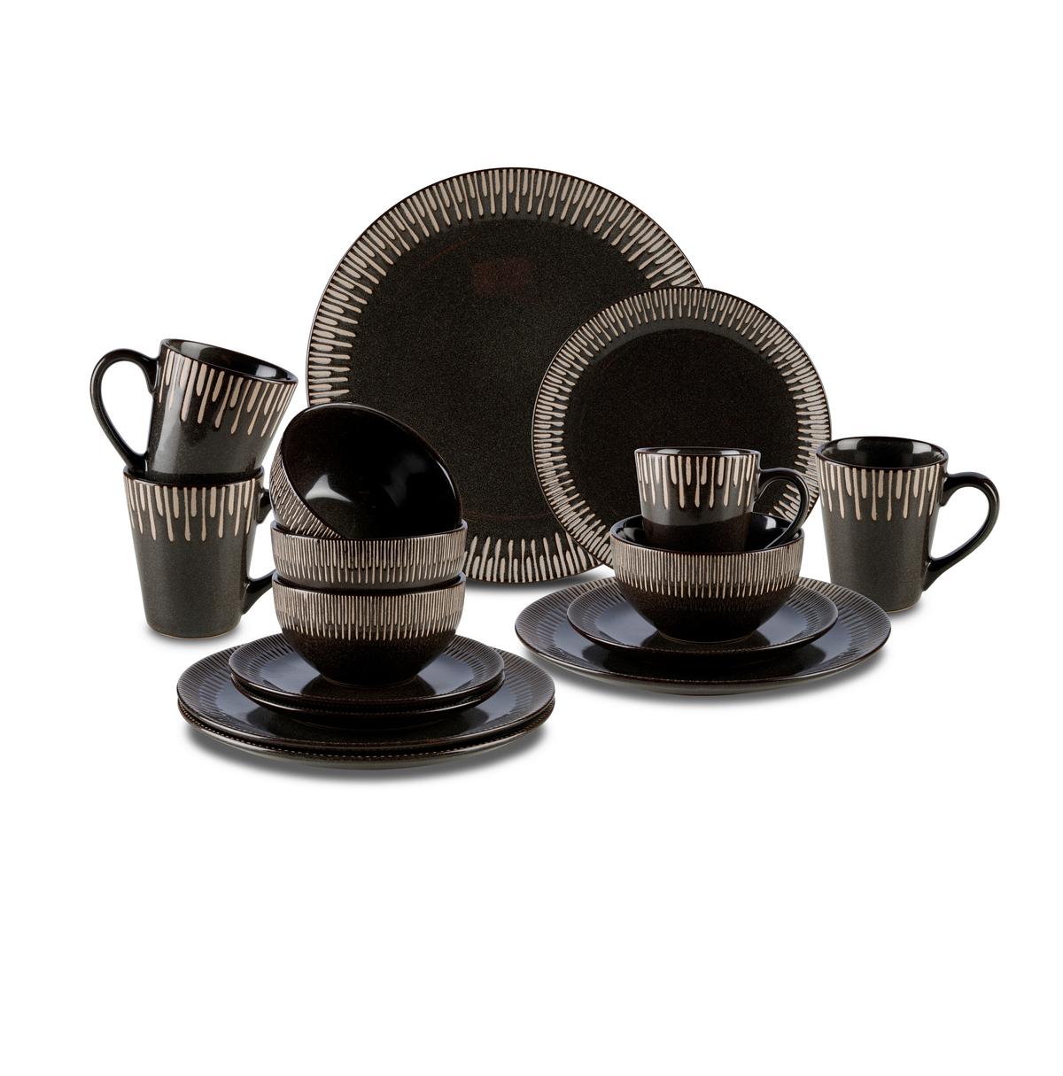 Kombiservice Elroy Grau 16-teilig - Grau, MODERN, Keramik (35/22.5/31cm) - Modern Living