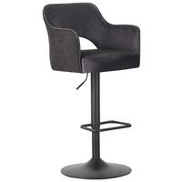 Barhocker Aria Schwarz - Schwarz, Lifestyle, Textil/Metall (53/97-118/52cm) - Mömax