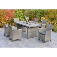 Gartentischgruppe Toskana 13-tlg. Grau - Grau, KONVENTIONELL, Holz/Kunststoff - Gardenson