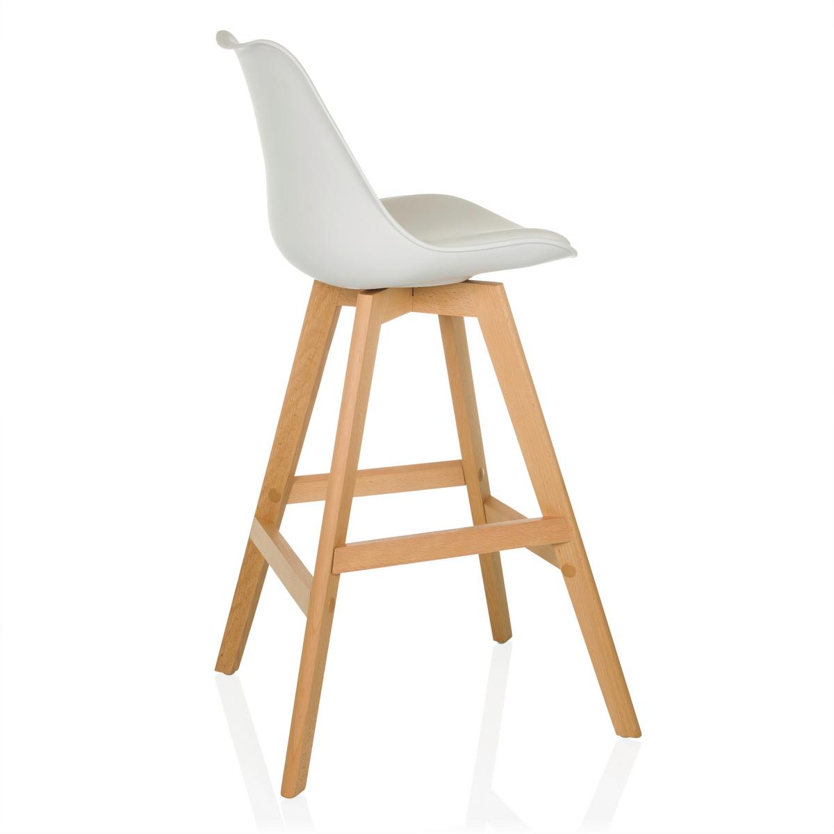 Set Barskih Stolov Scandi High, 2 Kos - bela/barve bukve, Moderno, umetna masa/les (51/99/51cm) - MID.YOU