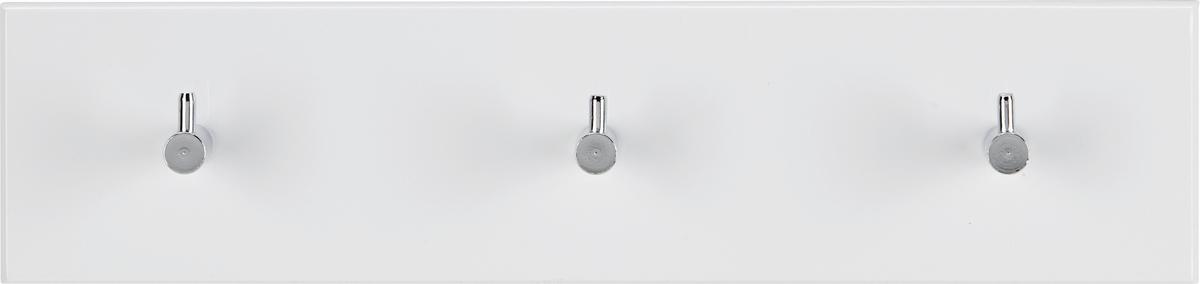 Fali Fogas Fehér 3 Akasztóval Eddy 3 - krómszínű/fehér, Konventionell, faalapú anyag/fém (34/8/5cm)